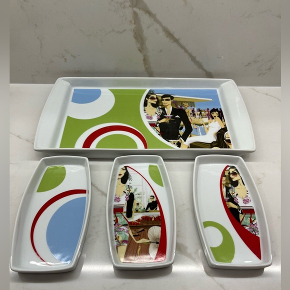 Vintage German Ritzenhoff & Becker ‘Flirt’ series ‘Madona’ Ceramic Serving Trays - Picture 1 of 5